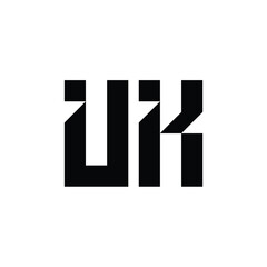 UK monogram logo design letter text name symbol monochrome logotype alphabet character simple logo