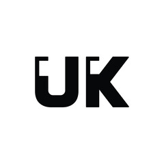 UK monogram logo design letter text name symbol monochrome logotype alphabet character simple logo