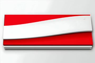 Naklejka premium Abstract red white wave design, blank space, website banner