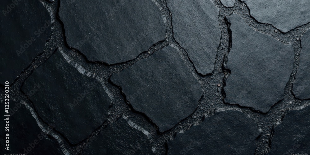 Poster Dark Irregular Stone Pavement Texture A Seamless Background Image for Design Projects