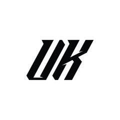Obraz premium UK monogram logo design letter text name symbol monochrome logotype alphabet character simple logo