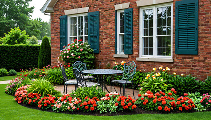 Fototapeta premium Le coin du jardin ensoleillé