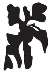 A3 A4 A5 black and white abstract modern shape painting poster for minimalistic interior