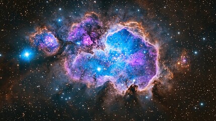 AI Generate A Breathtaking Cosmic Nebula With Swirling Purple Blue And Pink Gases