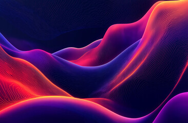 Obraz premium Abstract background featuring vibrant, colorful light and color effects set against a dark blue backdrop, creating a dynamic contrast and visually striking design