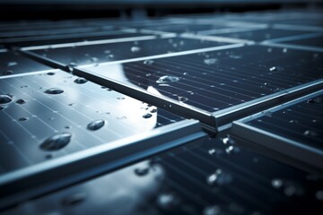Close up view of solar panels displayed on a pristine background for enhanced visual appeal