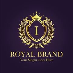 Luxury Gold Monogram Logo - Letter I