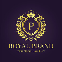 Luxury Gold Monogram Logo - Letter P