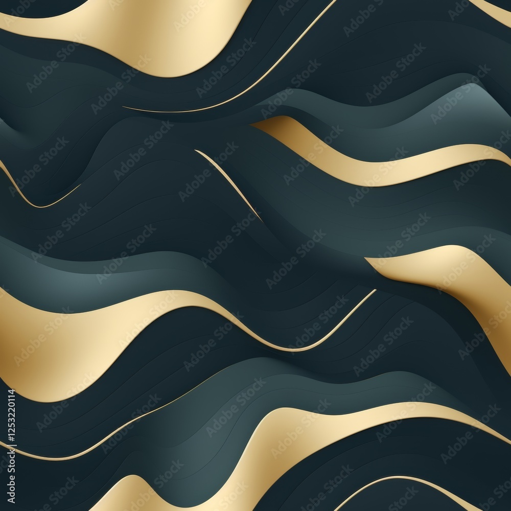 Poster abstract seamless pattern of smooth curved lines intersecting on a minimalist grid system