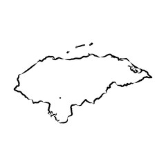 Honduras Map vector template sketch illustration