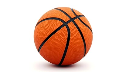 Fototapeta premium Basketball on a white background with detailed texture and shadows