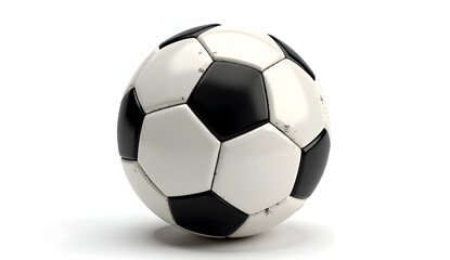 Fototapeta premium Soccer ball with a dirty surface on a white background showing wear and texture