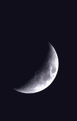 Fototapeta premium Vector realistic moon in the dark sky.
