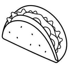 Outline Taco Illustration for Vector Art