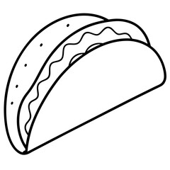 Outline Taco Illustration for Vector Art