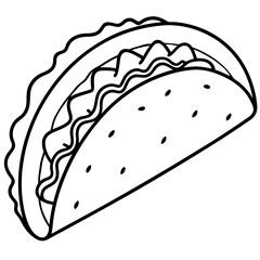 Outline Taco Illustration for Vector Art