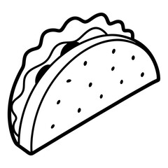 Outline Taco Illustration for Vector Art