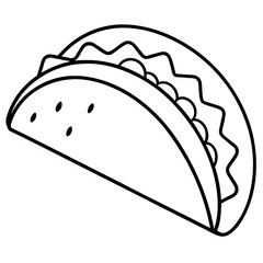 Outline Taco Illustration for Vector Art