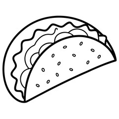 Outline Taco Illustration for Vector Art