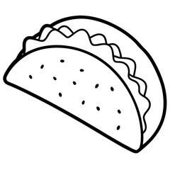 Outline Taco Illustration for Vector Art