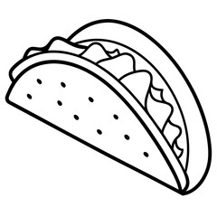 Outline Taco Illustration for Vector Art