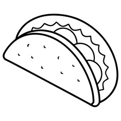 Outline Taco Illustration for Vector Art