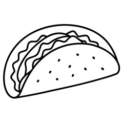 Outline Taco Illustration for Vector Art