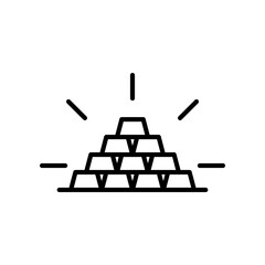 Fototapeta premium Stack of Gold Bars Representing Wealth and Financial Security in Outline Style