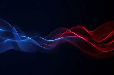 Naklejka premium Abstract Red and Blue Waveform Digital Art