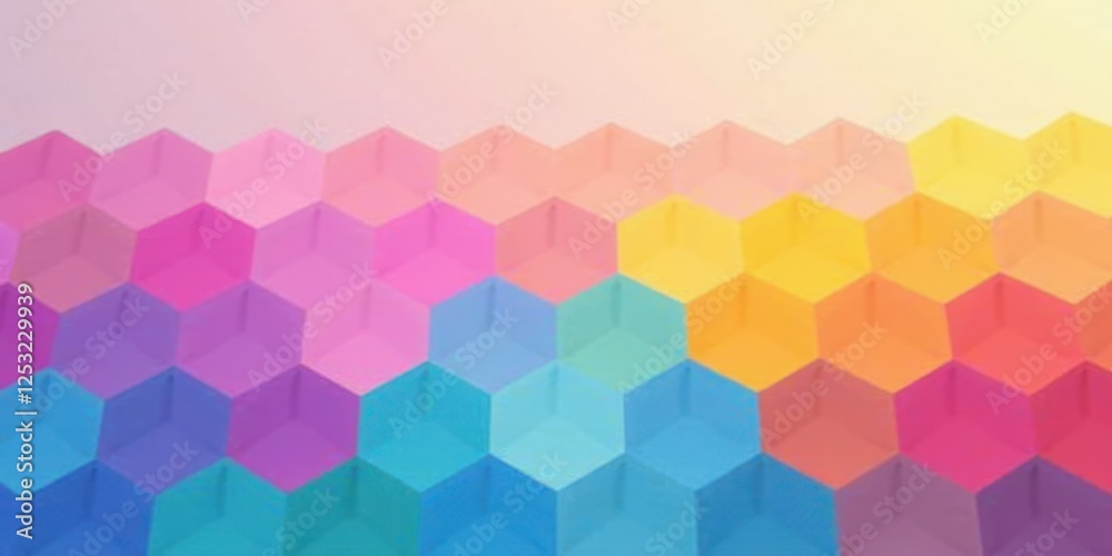 Aufkleber abstract hexagon pattern a colorful mosaic of pastel hues and gradient shades