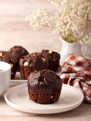muffins with white chocolate bits