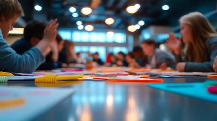 Collaborative learning environment with focused students and creativity