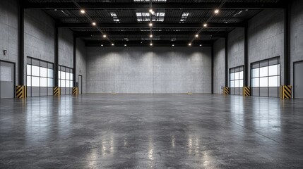 Empty Industrial Warehouse Interior