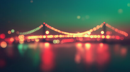 Fototapeta premium Soft blurred background with a light red and turquoise gradient, featuring a blurred landscape and smooth, fading edges for a calming and abstract atmosphere.