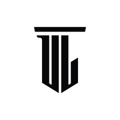 UL monogram logo design letter text name symbol monochrome logotype alphabet character simple logo