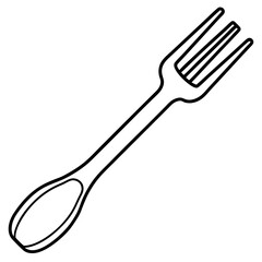 Simple Line Art Fork for Design Projects