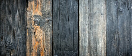 Naklejka premium Dark Weathered Vertical Wood Planks Texture Background