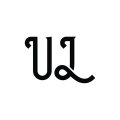UL monogram logo design letter text name symbol monochrome logotype alphabet character simple logo