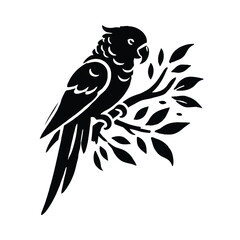 Fototapeta premium Parrot Silhouette on Branch