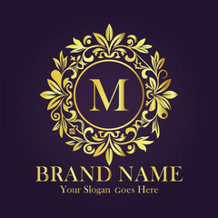 Luxury Gold Monogram Logo - Letter M