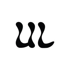 UL monogram logo design letter text name symbol monochrome logotype alphabet character simple logo