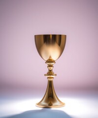 Fototapeta premium This golden chalice symbolizes the sacredness of the Eucharist and the sacrifice of Jesus, often used in rituals during Maundy Thursday and Good Friday services