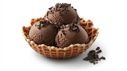 Delicious Crisp Waffle Bowl with Rich Chocolate Ice Cream Toppings