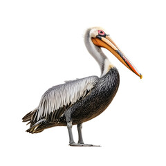 Striking Brown Pelican, Isolated Against Transparent Background