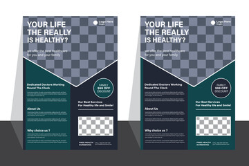 New modern medical  flyer design template 