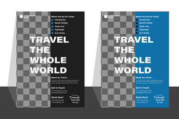 New modern travel flyer design template 