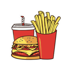 fast food clipart hamburger and fries with drink