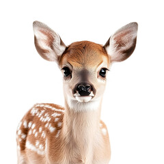 Charming Baby Deer with Gentle Features on Isolated White Background (PNG)