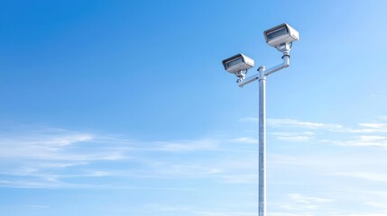 Modern Outdoor Lighting Pole Under Clear Sky