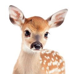 Charming Deer with Gentle Features on Isolated White Background (PNG)